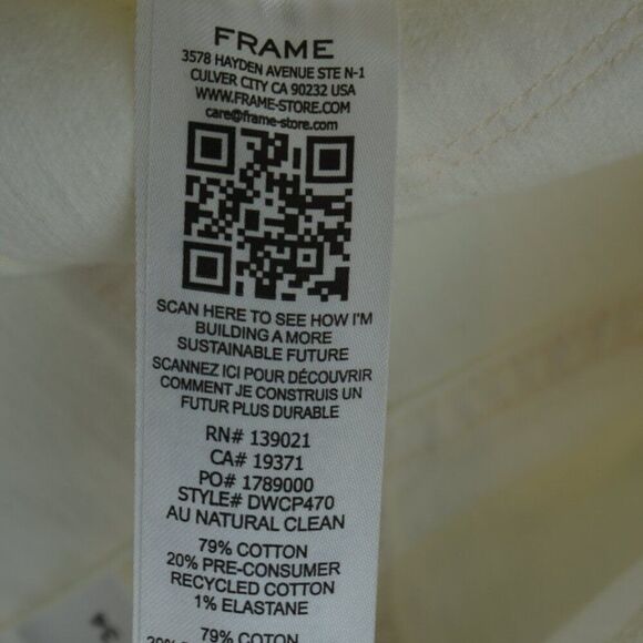 New Frame Le Palazzo Double Waistband Crop Wide Leg Jeans in Au Natural Clean 34 - Picture 15 of 15